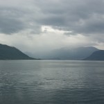 passing the fjord and the rain behind us