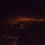 nightly Paris as seen from the plane